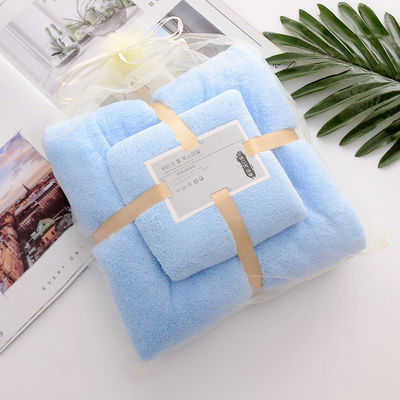 Home Densità ostello Corallo velluto Bagno asciugamano set morbido e assorbente con pizzo semplice