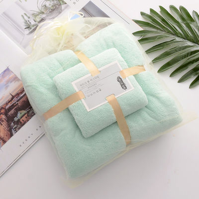 Home Densità ostello Corallo velluto Bagno asciugamano set morbido e assorbente con pizzo semplice