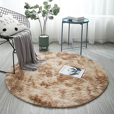 Home Soft Circle Tapis per bambini Ragazze Teen Room Living Room Animal Print Pattern