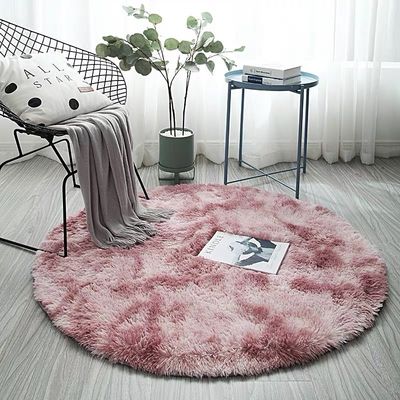 Home Soft Circle Tapis per bambini Ragazze Teen Room Living Room Animal Print Pattern