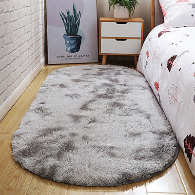 Tappeti da letto soffici e soffici resistenti alle macchie Tappeti da letto ovali e beige per spazi piccoli