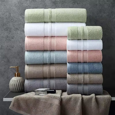 Set di asciugamani ipoallergenici a colori personalizzati 100% cotone più spesso più assorbente morbido
