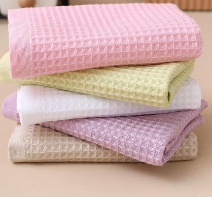 Puro cotone Honeycomb Kitchen Squared Towel Set con gancio Waffle Squared Towel Garanzia