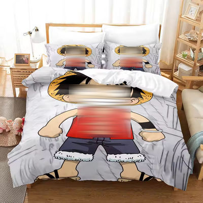 Anti-polvere acari 3D stampato Monkey D. Luffy serie pianta stampa digitale Letto biancheria da letto Set