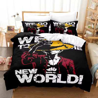Anti-polvere acari 3D stampato Monkey D. Luffy serie pianta stampa digitale Letto biancheria da letto Set