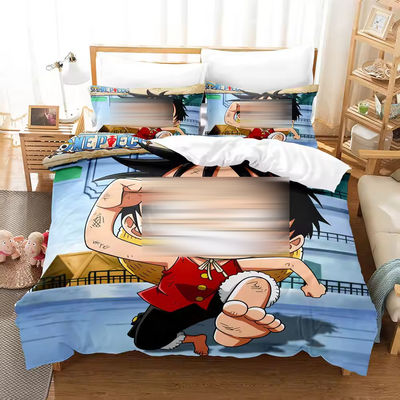 Anti-polvere acari 3D stampato Monkey D. Luffy serie pianta stampa digitale Letto biancheria da letto Set