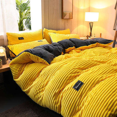 Set di biancheria da letto di flannel 4 pcs Lenzuola singola Set di tessuto Densità 133x72 Queen King Size
