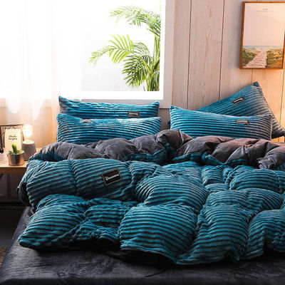 Set di biancheria da letto di flannel 4 pcs Lenzuola singola Set di tessuto Densità 133x72 Queen King Size