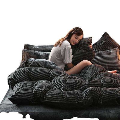Set di biancheria da letto di flannel 4 pcs Lenzuola singola Set di tessuto Densità 133x72 Queen King Size