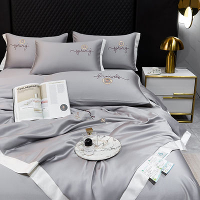Set leggero di coperte estive di 4 pezzi di lenzuola Set di biancheria da letto di lusso con vantaggio freddo 2,5-3 kg