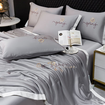 Set leggero di coperte estive di 4 pezzi di lenzuola Set di biancheria da letto di lusso con vantaggio freddo 2,5-3 kg