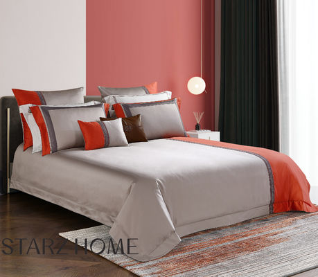 Set di biancheria da letto per hotel 100% cotone 4pcs lenzuola piatta e copertura di copriletto per letto full size