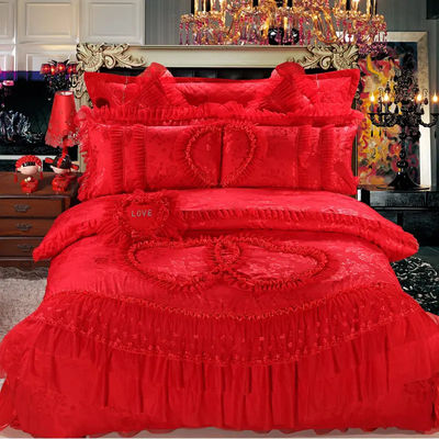 100% cotone ricamato 60S copertura di coperta sposa lenzuola set comodino biancheria da letto set matrimoni souvenir regalo