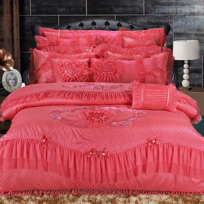 200TC 100% cotone lenzuola da letto copertura di copertina gonna da letto set per lo stile europeo e americano