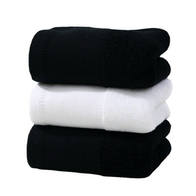 Home Hotel Traveling Spa asciugamano di cotone puro con stampa del logo personalizzato bianco nero