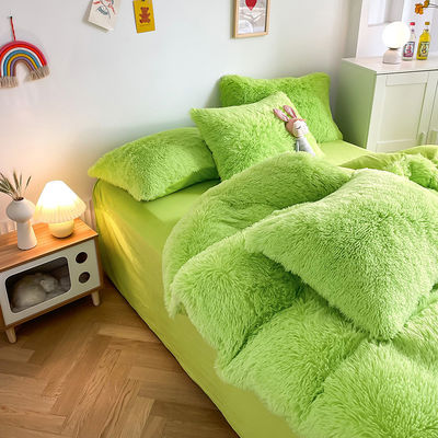 2023 Shaggy Warm Mink Velvet Crystal Bedding Solid Duvet Cover per 1,5m 5 piedi Letto 4 Pcs