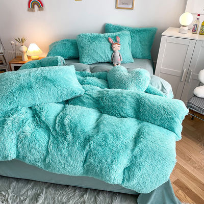 2024 Caldo Blu Luxury Shaggy Warm Mink Velvet Crystal Lettiera Set per Lettiera Invernale