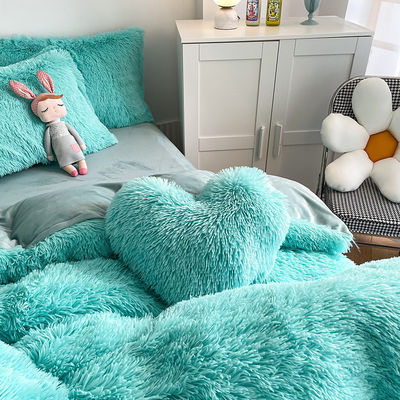 2024 Caldo Blu Luxury Shaggy Warm Mink Velvet Crystal Lettiera Set per Lettiera Invernale