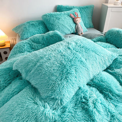 2024 Caldo Blu Luxury Shaggy Warm Mink Velvet Crystal Lettiera Set per Lettiera Invernale