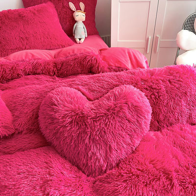Colore Modello massello Tipo lussuoso Shaggy Mink caldo velluto cristallo Letto per inverno