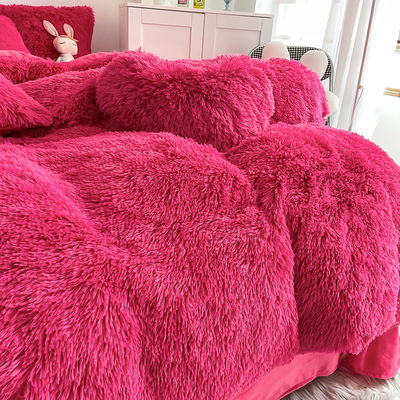 Colore Modello massello Tipo lussuoso Shaggy Mink caldo velluto cristallo Letto per inverno