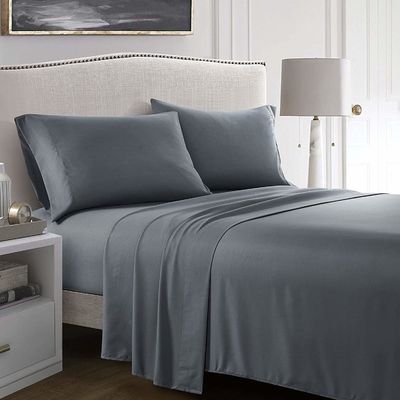 Set di letto morbido sostenibile 1800TC Massiccio cotone egiziano con lenzuola montata 4 pezzi Set di biancheria da letto di coperta