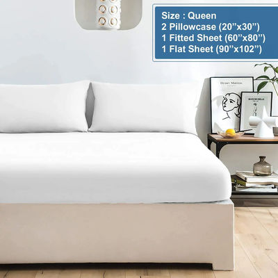 Set di letto morbido sostenibile 1800TC Massiccio cotone egiziano con lenzuola montata 4 pezzi Set di biancheria da letto di coperta