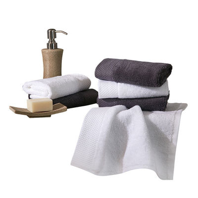 Logo personalizzato Luxury 5 Star Hotel Bianco 100% di cotone Dobby Face Hand Bath Towels Set
