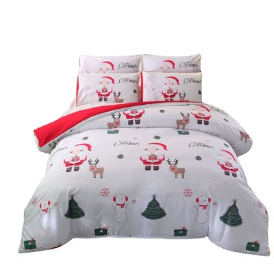 40 Fabric Count Decor di Natale Copertura di copriletto Santa Happy Gift 3D Digital Printing Red Comforter Bed Set