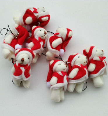 Mini orso a polso di Natale 6cm Plush Toy Teddy Bear Doll Pendente con 6*3*2cm Dimensione