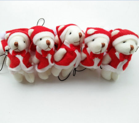 Mini orso a polso di Natale 6cm Plush Toy Teddy Bear Doll Pendente con 6*3*2cm Dimensione