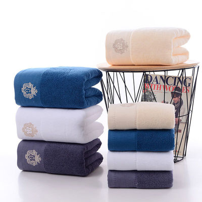 Logo personalizzato ricamo asciugamani di cotone bianco asciugamani di cotone puro assorbenti morbidi per hotel