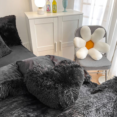 Caldo Vernice di velluto cristallino Lettiere di coperta di copriletto solido Set per inverno Colore nero abbagliante