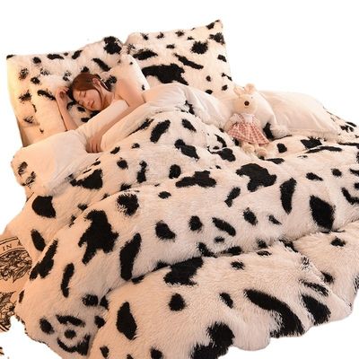Moderno stile colore arcobaleno Shaggy Mink Velvet Cristallo Velvet Letto Set di copertura di copriletto