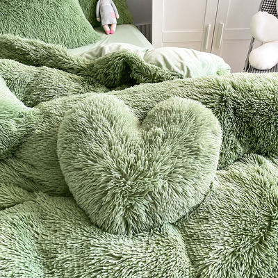 RTS Moss Colore verde lusso pettinato visone caldo velluto cristallo biancheria da letto set per l'inverno