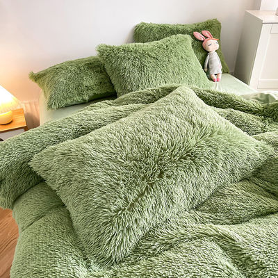 RTS Moss Colore verde lusso pettinato visone caldo velluto cristallo biancheria da letto set per l'inverno