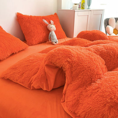 Ins Moss Green Luxury Shaggy Warm Mink Velvet Crystal Bedding Set per biancheria da letto invernale