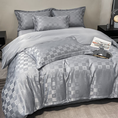 Set di biancheria da letto Jacquard personalizzati di lusso Collezioni 4 Pcs Set di copertura di copriletto per cuscino