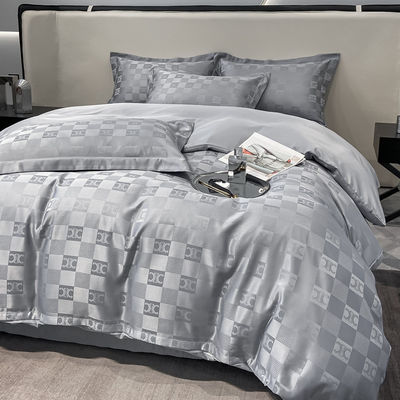 Set di biancheria da letto Jacquard personalizzati di lusso Collezioni 4 Pcs Set di copertura di copriletto per cuscino