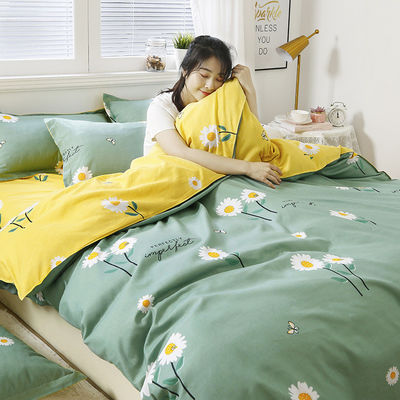 Hotel 4 pezzi Set di biancheria da letto di lusso copertura copriletto comodino lenzuola da letto e 2pcs cuscino cassa