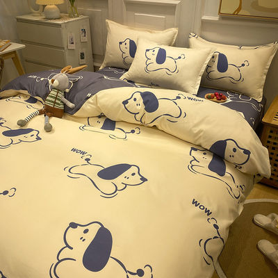 Hotel 4 pezzi Set di biancheria da letto di lusso copertura copriletto comodino lenzuola da letto e 2pcs cuscino cassa