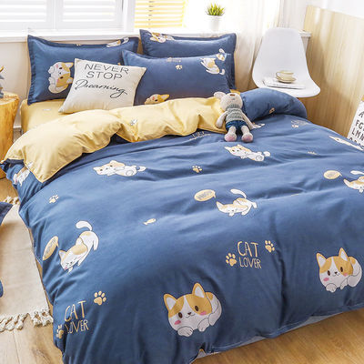 Fornitura 100% tessuto di poliestere di lusso copertura di copriletto biancheria da letto set con 2pcs cuscino cassa
