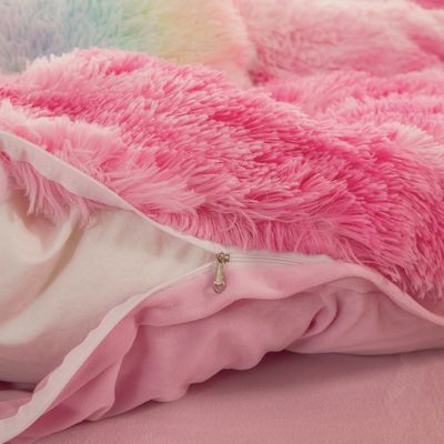 Densità di tessuto 173 * 118 Set di biancheria da letto in velluto da 4 pezzi di visone cristallino latte coniglio