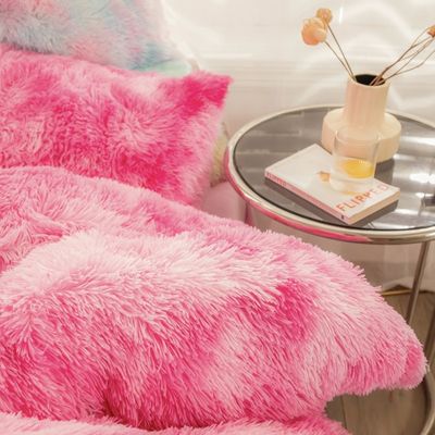 Densità di tessuto 173 * 118 Set di biancheria da letto in velluto da 4 pezzi di visone cristallino latte coniglio