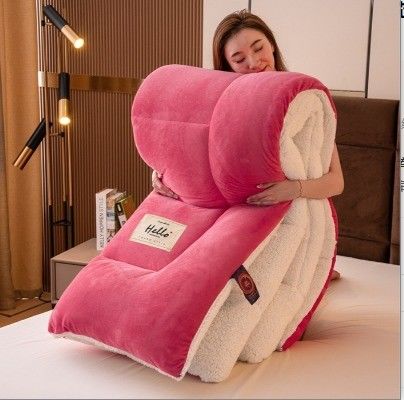 Home 2023 Spessore rosa chiaro solido soffici comodini per inverno biancheria da letto super calda