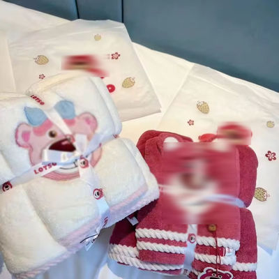 Polyester/Cotton 2PCS Set di asciugamani per bagno addensati per la spiaggia Set di asciugamani regalo di nozze