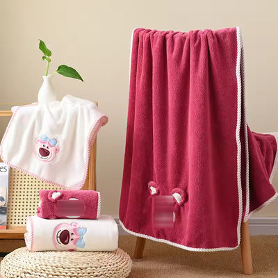 Polyester/Cotton 2PCS Set di asciugamani per bagno addensati per la spiaggia Set di asciugamani regalo di nozze
