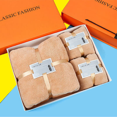 Borsa a maglia e scatola regalo inclusa Set di asciugamani per adulti in microfibra Asciugamani da bagno 70*140cm per SPA