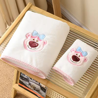 Polyester/Cotton 2PCS Set di asciugamani per bagno addensati per la spiaggia Set di asciugamani regalo di nozze