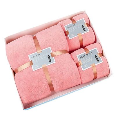 Borsa a maglia e scatola regalo inclusa Set di asciugamani per adulti in microfibra Asciugamani da bagno 70*140cm per SPA